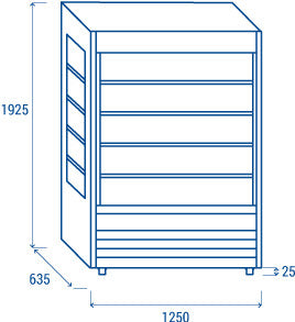 Vitrine réfrigérée murale sans portes 1250 mm - 2NZ 12 - Cool Head 624 L 1757 W Coolhead - vue 11 - Vitrine réfrigérée murale pro CHR - Cuistéo