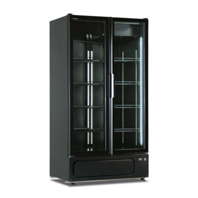Armoire murale statique avec agitateur Modèle MILANO 1270 BLK 2 Portes en verre - KlimaItalia