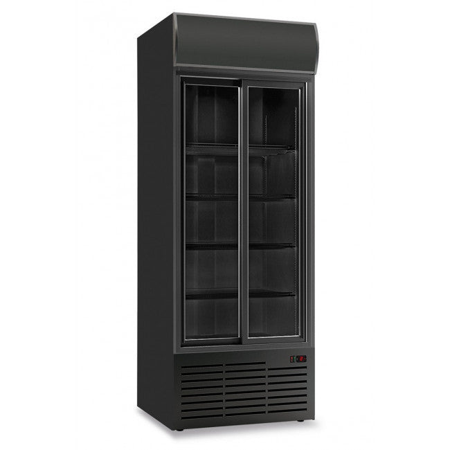 Armoire réfrigérée ventilée à 2 portes avec tiroir rétroéclairé Modèle CL90TCSLBLACK - KlimaItalia