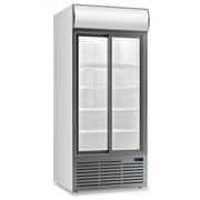 Armoire réfrigérée ventilée à deux portes avec tiroir rétroéclairé Modèle CL113TCSLWHITE - KlimaItalia