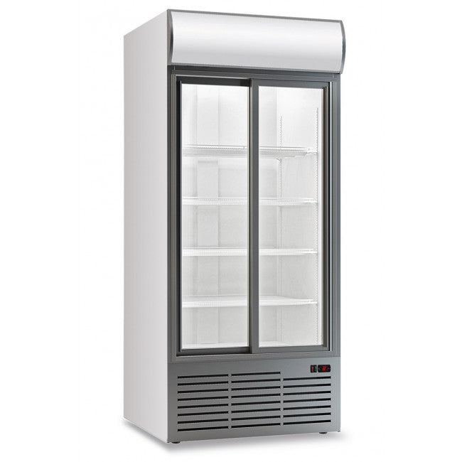 Armoire réfrigérée ventilée à deux portes avec tiroir rétroéclairé Modèle CL113TCSLWHITE - KlimaItalia