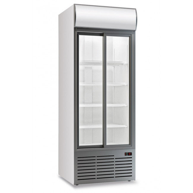 Armoire réfrigérée ventilée à deux portes avec tiroir rétroéclairé Modèle CL90TCSLWHITE - KlimaItalia