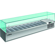 Vitrine réfrigérée - GN1/4 - 2000mm - Inox Saro - Saladette à Poser professionnel CHR - matériel cuisine pro - Cuistéo