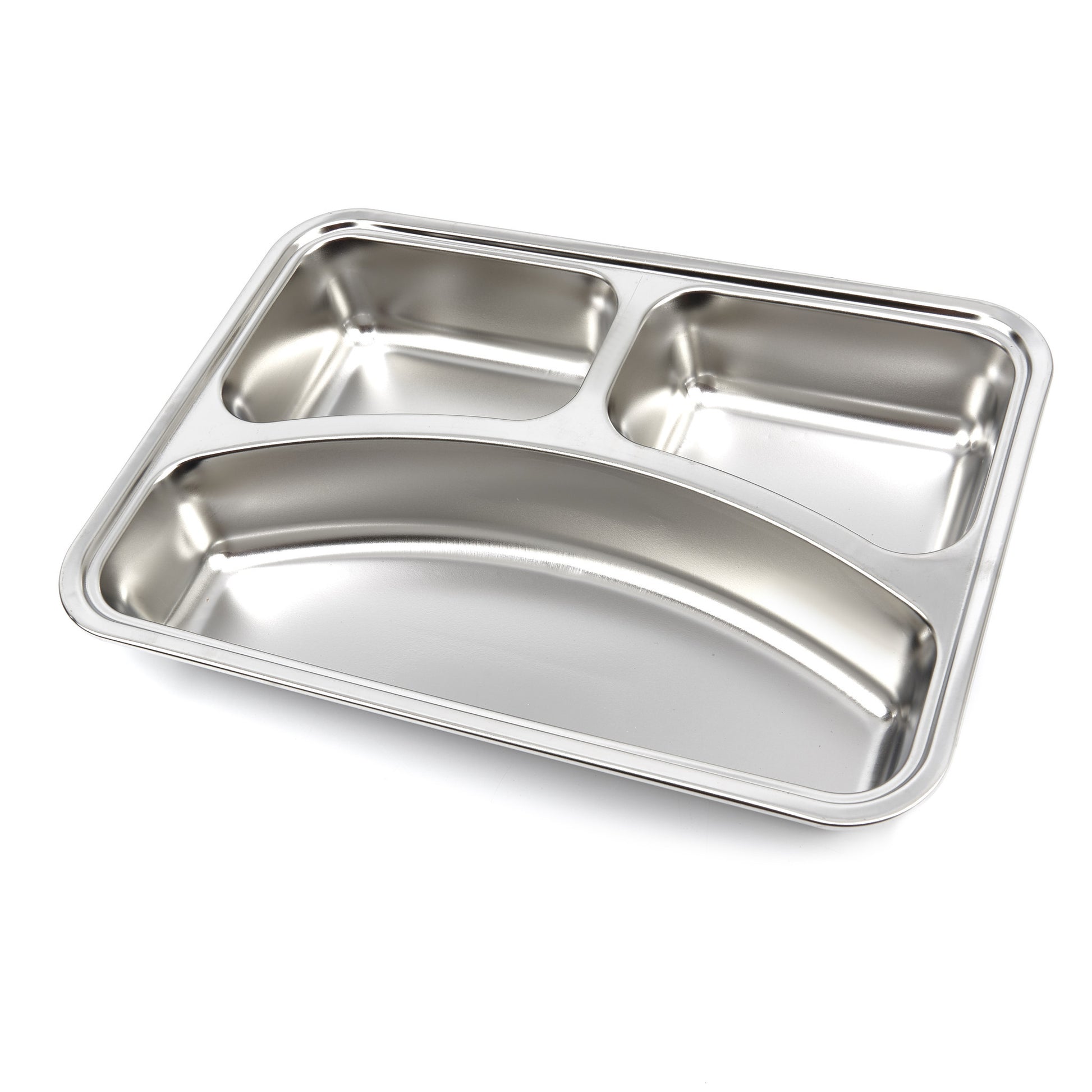 Assiette - 3 compartiments - Acier inoxydable - Compatible lave-vaisselle Maxima - Assiette spéciale professionnel CHR - matériel cuisine pro - Cuistéo