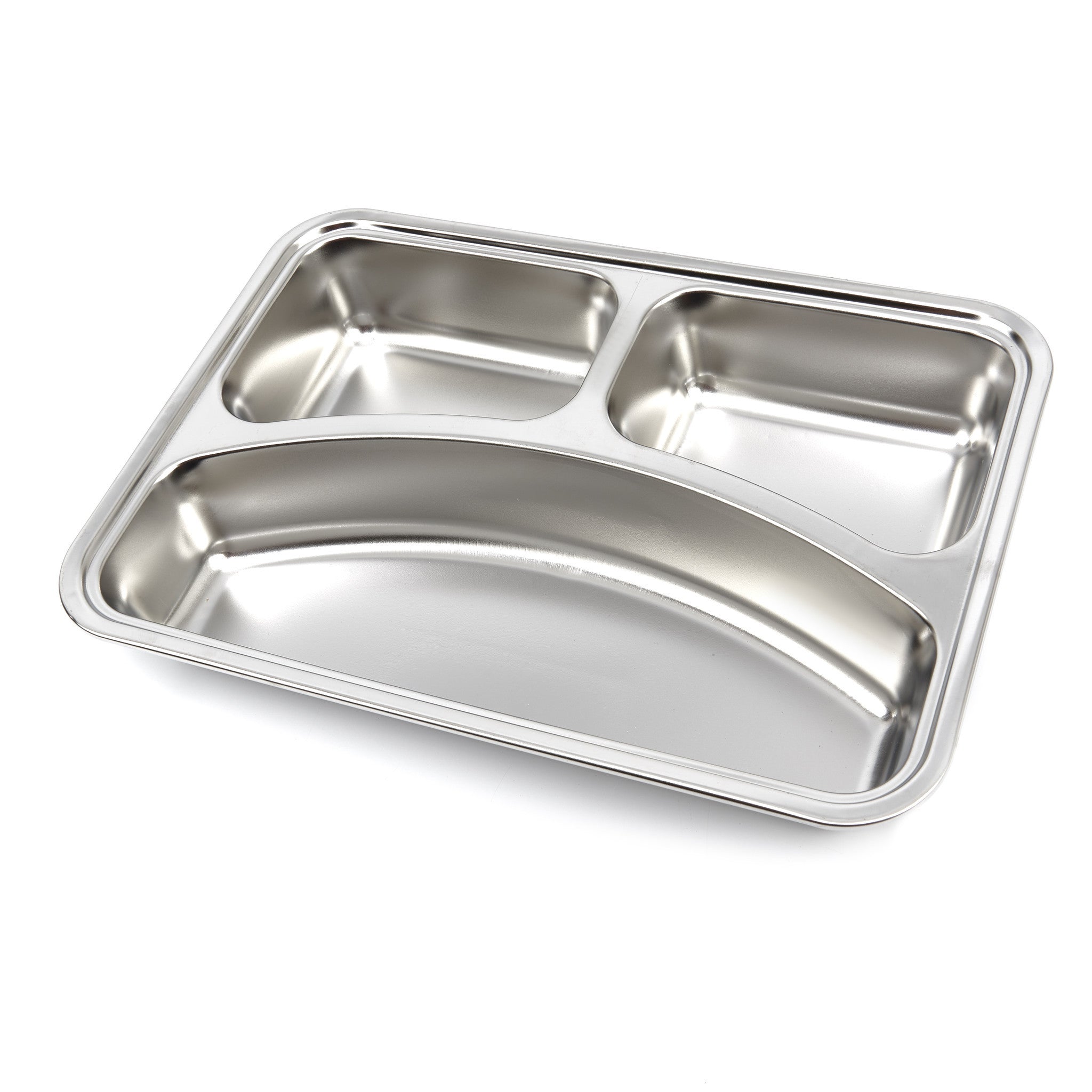 Assiette - 3 compartiments - Acier inoxydable - Compatible lave-vaisselle Maxima - Assiette spéciale professionnel CHR - matériel cuisine pro - Cuistéo