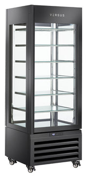 Vitrine de congélation 440 litres noire VFP 404B - Cool Head 700x650x1900 mm 556 W Coolhead - Vitrine réfrigérée 4 faces professionnel CHR - matériel cuisine pro - Cuistéo