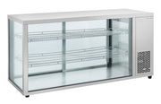 Comptoir de libre - service avec vitres sur 3 côtés 300 litres - Cool Head 1440x524x735 mm 370 W Coolhead - Vitrine réfrigérée à poser professionnel CHR - matériel cuisine pro - Cuistéo