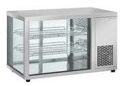 Comptoir libre - service 130 litres avec vitres sur 3 côtés - Cool Head 910x524x575 mm 370 W Coolhead - Vitrine réfrigérée à poser professionnel CHR - matériel cuisine pro - Cuistéo
