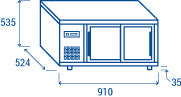 Comptoir libre - service 130 litres avec vitres sur 3 côtés - Cool Head 910x524x575 mm 370 W Coolhead - vue 6 - Vitrine réfrigérée à poser pro CHR - Cuistéo