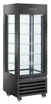 Vitrine réfrigérée 440 litres noire VRP 404B - Cool Head 700x650x1900 mm 247 W Coolhead - Vitrine réfrigérée 4 faces professionnel CHR - matériel cuisine pro - Cuistéo