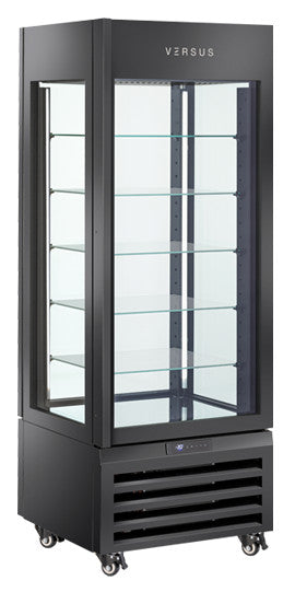 Vitrine réfrigérée 440 litres noire VRP 404B - Cool Head 700x650x1900 mm 247 W Coolhead - Vitrine réfrigérée 4 faces professionnel CHR - matériel cuisine pro - Cuistéo