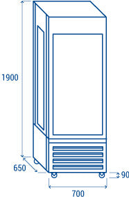 Vitrine réfrigérée 440 litres noire VRP 404B - Cool Head 700x650x1900 mm 247 W Coolhead - vue 11 - Vitrine réfrigérée 4 faces pro CHR - Cuistéo