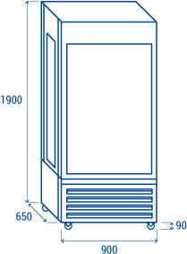 Vitrine réfrigérée 600 litres noire VRP 604B - Cool Head 900x650x1900 mm 247 W Coolhead - vue 11 - Vitrine réfrigérée 4 faces pro CHR - Cuistéo
