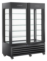 Vitrine Réfrigérée 804B - 800 l Noire VRP 804B - Cool Head 1420x650x1900 mm 556 W Coolhead - Vitrine réfrigérée 4 faces professionnel CHR - matériel cuisine pro - Cuistéo