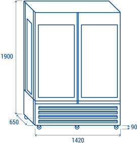 Vitrine Réfrigérée 804B - 800 l Noire VRP 804B - Cool Head 1420x650x1900 mm 556 W Coolhead - vue 11 - Vitrine réfrigérée 4 faces pro CHR - Cuistéo