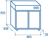 Vitrine réfrigérée à verres en libre - service 4 côtés 170 litres - Cool Head 805x438x970 mm 350 W Coolhead - vue 6 - Vitrine réfrigérée 4 faces pro CHR - Cuistéo