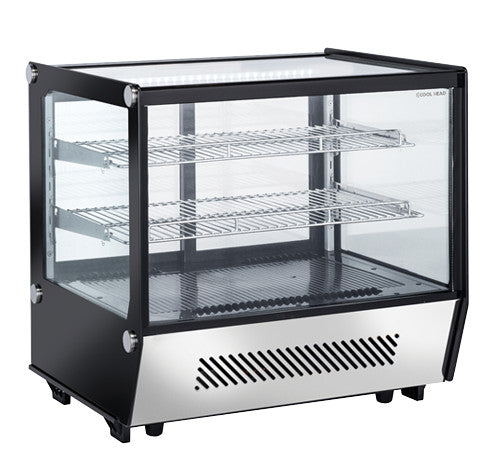 Vitrine réfrigérée de comptoir 120 litres RC 120SQ - Cool Head 700x570x685 mm 160 W Coolhead - Vitrine réfrigérée à poser professionnel CHR - matériel cuisine pro - Cuistéo