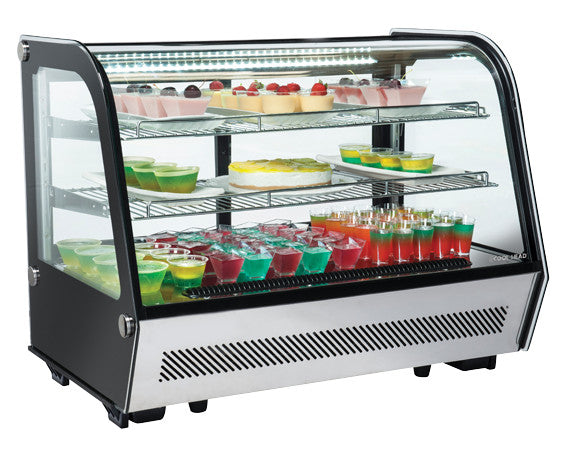 Vitrine réfrigérée de comptoir 160 litres RC 160 - Cool Head 875x570x685 mm 230 W Coolhead - Vitrine réfrigérée à poser professionnel CHR - matériel cuisine pro - Cuistéo