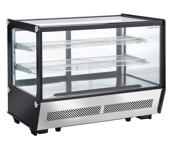 Vitrine réfrigérée de comptoir 160 litres RC 160SQ - Cool Head 880x570x685 mm 160 W Coolhead - Vitrine réfrigérée à poser professionnel CHR - matériel cuisine pro - Cuistéo