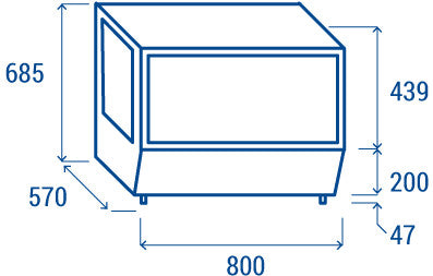 Vitrine réfrigérée de comptoir 160 litres RC 160SQ - Cool Head 880x570x685 mm 160 W Coolhead - vue 5 - Vitrine réfrigérée à poser pro CHR - Cuistéo