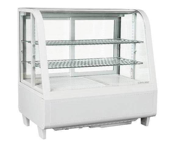 Vitrine réfrigérée de comptoir - 100 L - LED - Vitre anti-condensation - Thermostat numérique - Cool Head 160 W Coolhead - Vitrine réfrigérée à poser professionnel CHR - matériel cuisine pro - Cuistéo