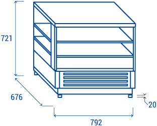 Vitrine réfrigérée de comptoir horizontale RG 800 - Cool Head 792x676x731 mm 180 L 450 W Coolhead - vue 6 - Vitrine réfrigérée à poser pro CHR - Cuistéo