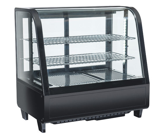 Vitrine réfrigérée de comptoir noire 100 litres RC 100B - Cool Head 682x450x675 mm 160 W Coolhead - Vitrine réfrigérée à poser professionnel CHR - matériel cuisine pro - Cuistéo