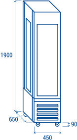 Vitrine réfrigérée panoramique 260 l VRP 304B - Cool Head 450x650x1900 mm 236 W Coolhead - vue 11 - Vitrine réfrigérée 4 faces pro CHR - Cuistéo