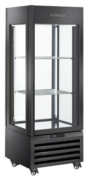 Vitrine réfrigérée panoramique 440 l noire RV 404B - Cool Head 700x650x1900 mm 247 W Coolhead - Vitrine réfrigérée 4 faces professionnel CHR - matériel cuisine pro - Cuistéo