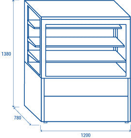 Vitrine réfrigérée positive 349 l - WKR 120 - Cool Head 1200x780x1380 mm 300 W Coolhead - vue 6 - Vitrine réfrigérée 4 faces pro CHR - Cuistéo