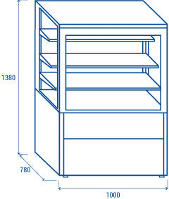 Vitrine réfrigérée WKR 100 - Cool Head 1000x780x1380 mm 286 L 300 W Coolhead - vue 6 - Vitrine réfrigérée 4 faces pro CHR - Cuistéo
