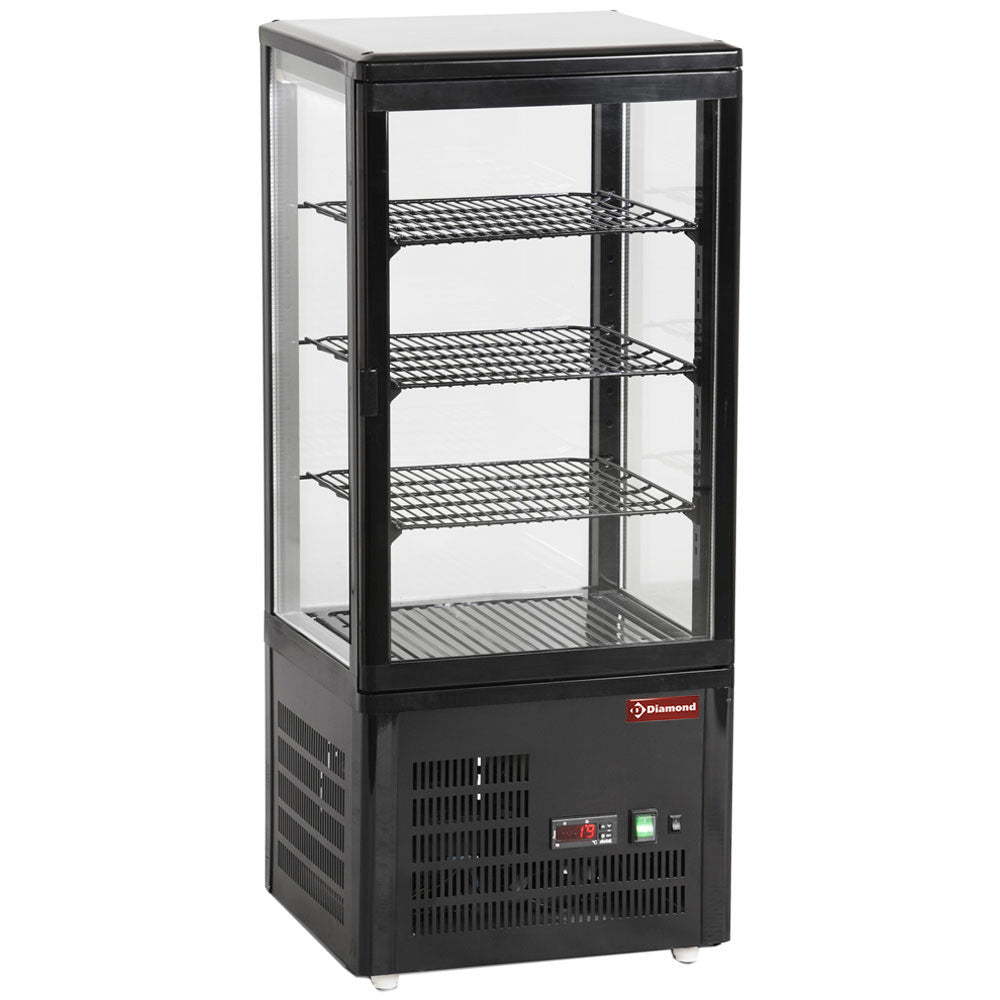 Vitrine de table ventilée 4 faces vitrées 4 niv. - Diamond