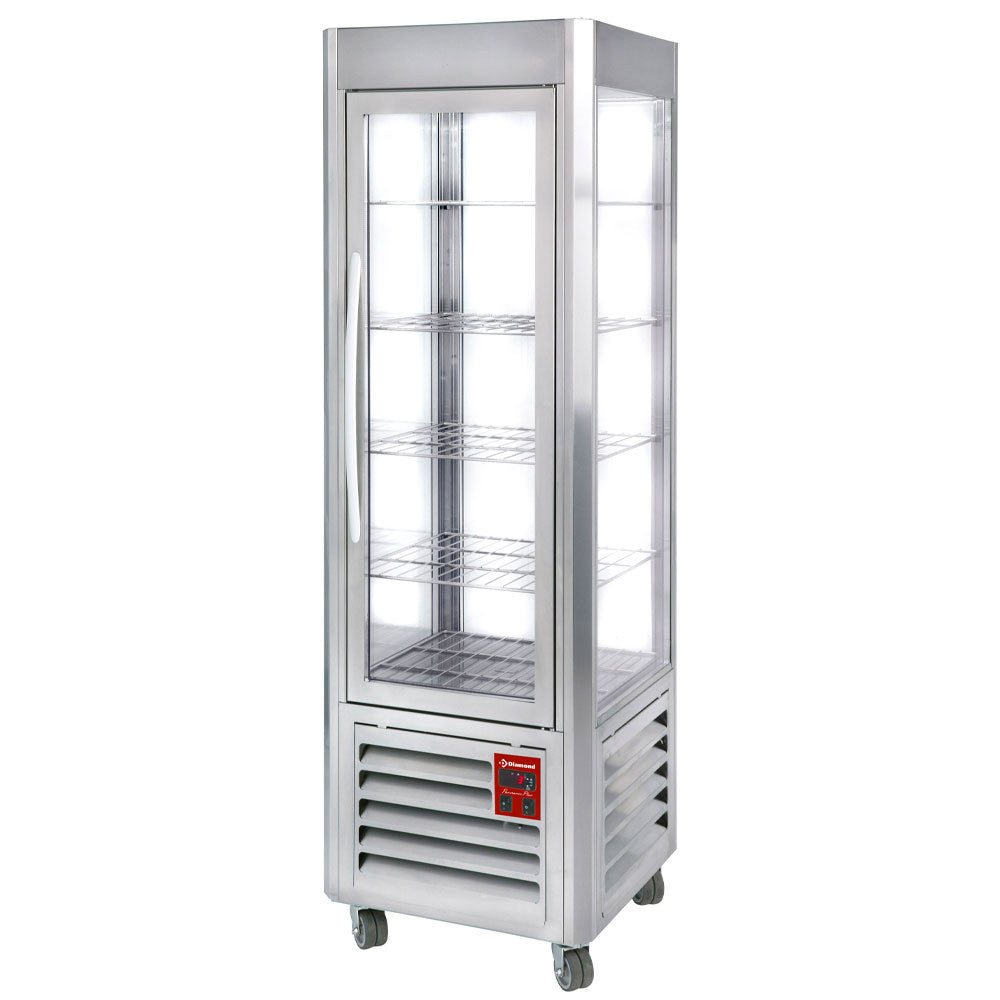Vitrine panoramique 5 grilles 360L inox - Diamond