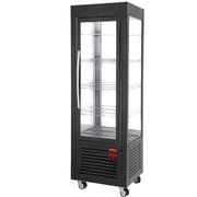 Vitrine panoramique 5 grilles 360L noire - Diamond