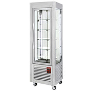 Vitrine panoramique 5 plateaux tournants 360L inox - Diamond