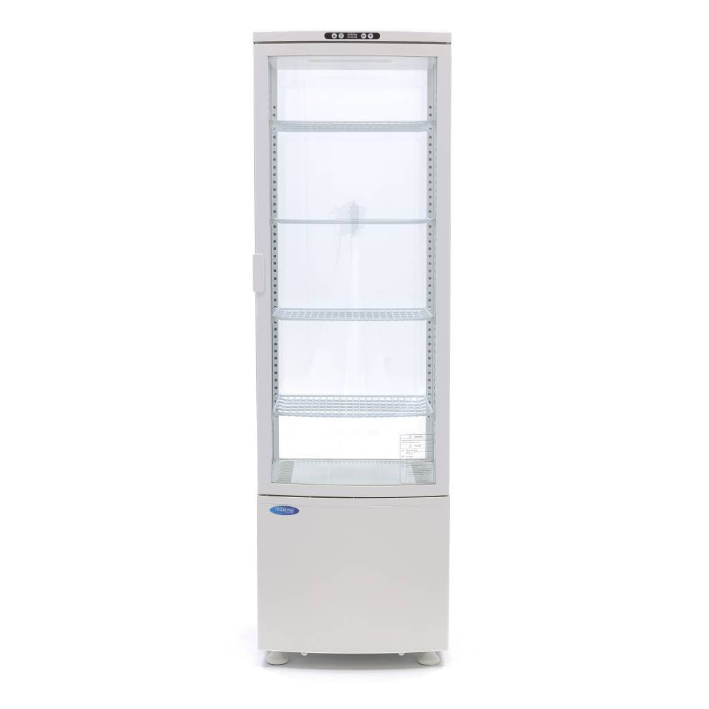 Réfrigérateur vitré - 235L - 52cm - Blanc 250 W Maxima - vue 4 - Vitrine réfrigérée 4 faces pro CHR - Cuistéo