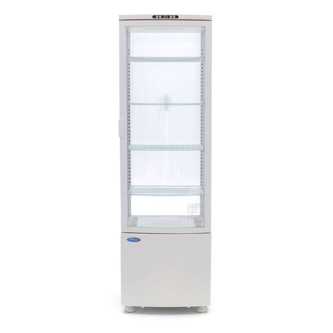 Réfrigérateur vitré - 235L - 52cm - Blanc 250 W Maxima - vue 4 - Vitrine réfrigérée 4 faces pro CHR - Cuistéo