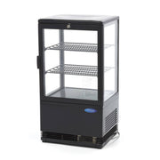 Réfrigérateur vitré - 58L - 43cm - Noir 180 W Maxima - Vitrine réfrigérée 4 faces professionnel CHR - matériel cuisine pro - Cuistéo
