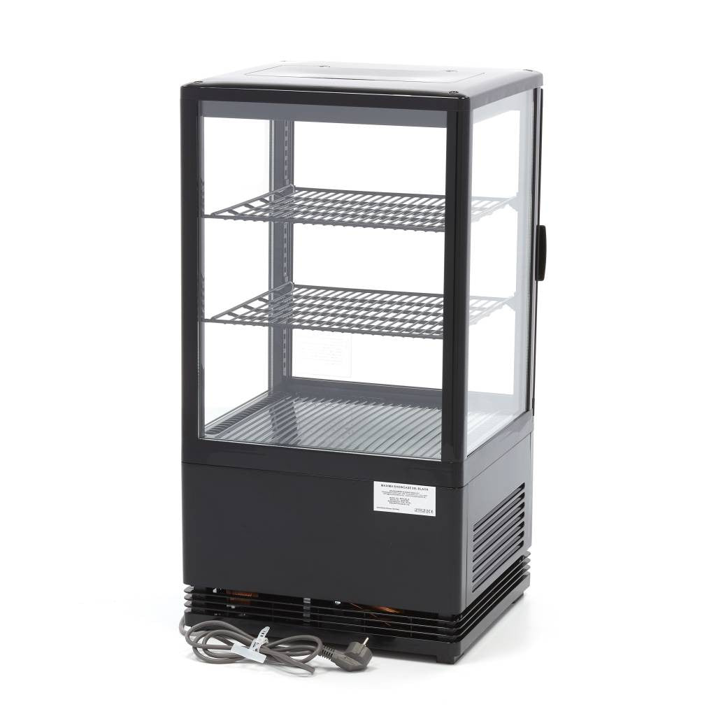 Réfrigérateur vitré - 58L - 43cm - Noir 180 W Maxima - vue 3 - Vitrine réfrigérée 4 faces pro CHR - Cuistéo