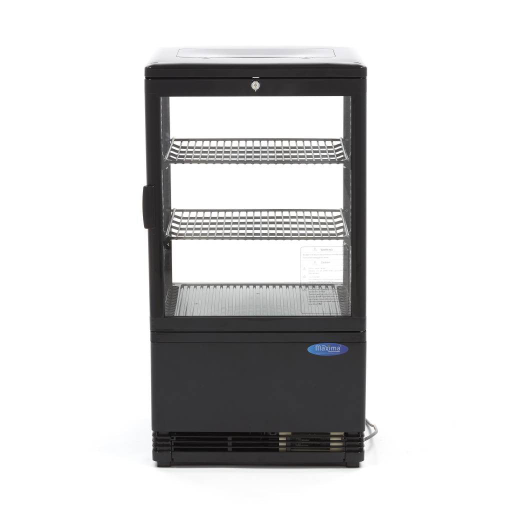 Réfrigérateur vitré - 58L - 43cm - Noir 180 W Maxima - vue 4 - Vitrine réfrigérée 4 faces pro CHR - Cuistéo