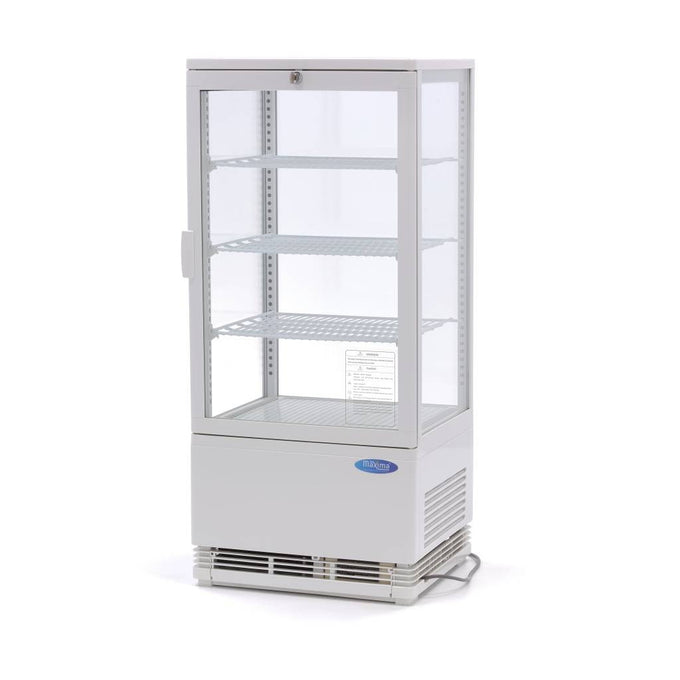 Réfrigérateur vitré - 78L - 43cm - Blanc 180 W Maxima - Vitrine réfrigérée 4 faces professionnel CHR - matériel cuisine pro - Cuistéo