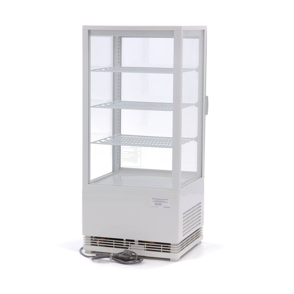 Réfrigérateur vitré - 78L - 43cm - Blanc 180 W Maxima - vue 3 - Vitrine réfrigérée 4 faces pro CHR - Cuistéo