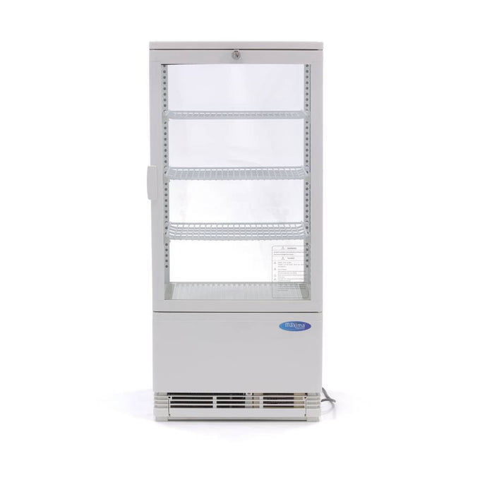 Réfrigérateur vitré - 78L - 43cm - Blanc 180 W Maxima - vue 4 - Vitrine réfrigérée 4 faces pro CHR - Cuistéo