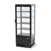 Réfrigérateur vitré - 98L - 43cm - Noir 180 W Maxima - Vitrine réfrigérée 4 faces professionnel CHR - matériel cuisine pro - Cuistéo