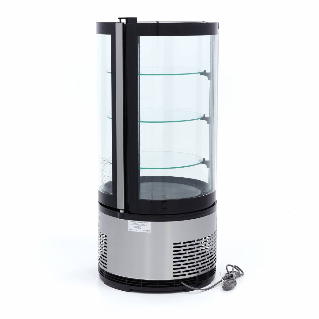Réfrigérateur Vitrine - 100L - 48cm - Rond 180 W Maxima - vue 2 - Vitrine réfrigérée 4 faces pro CHR - Cuistéo