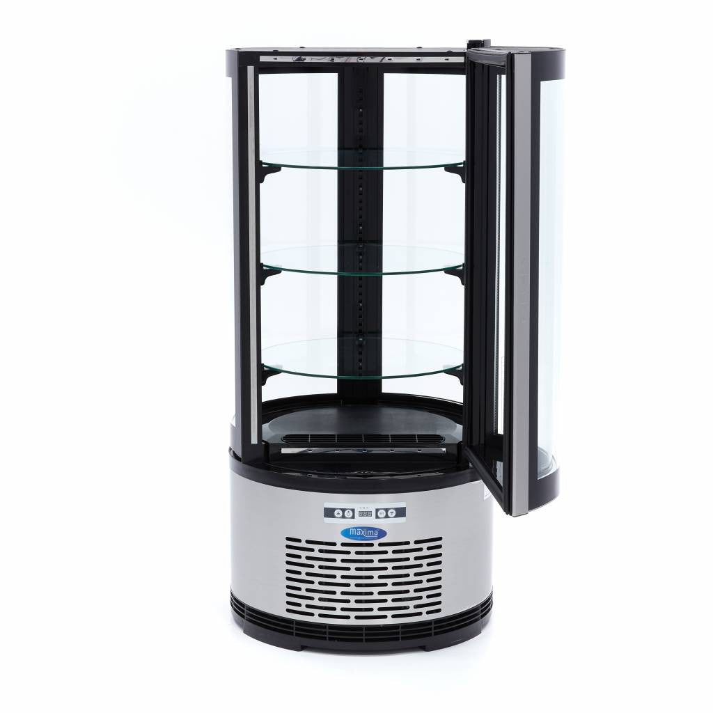 Réfrigérateur Vitrine - 100L - 48cm - Rond 180 W Maxima - vue 5 - Vitrine réfrigérée 4 faces pro CHR - Cuistéo