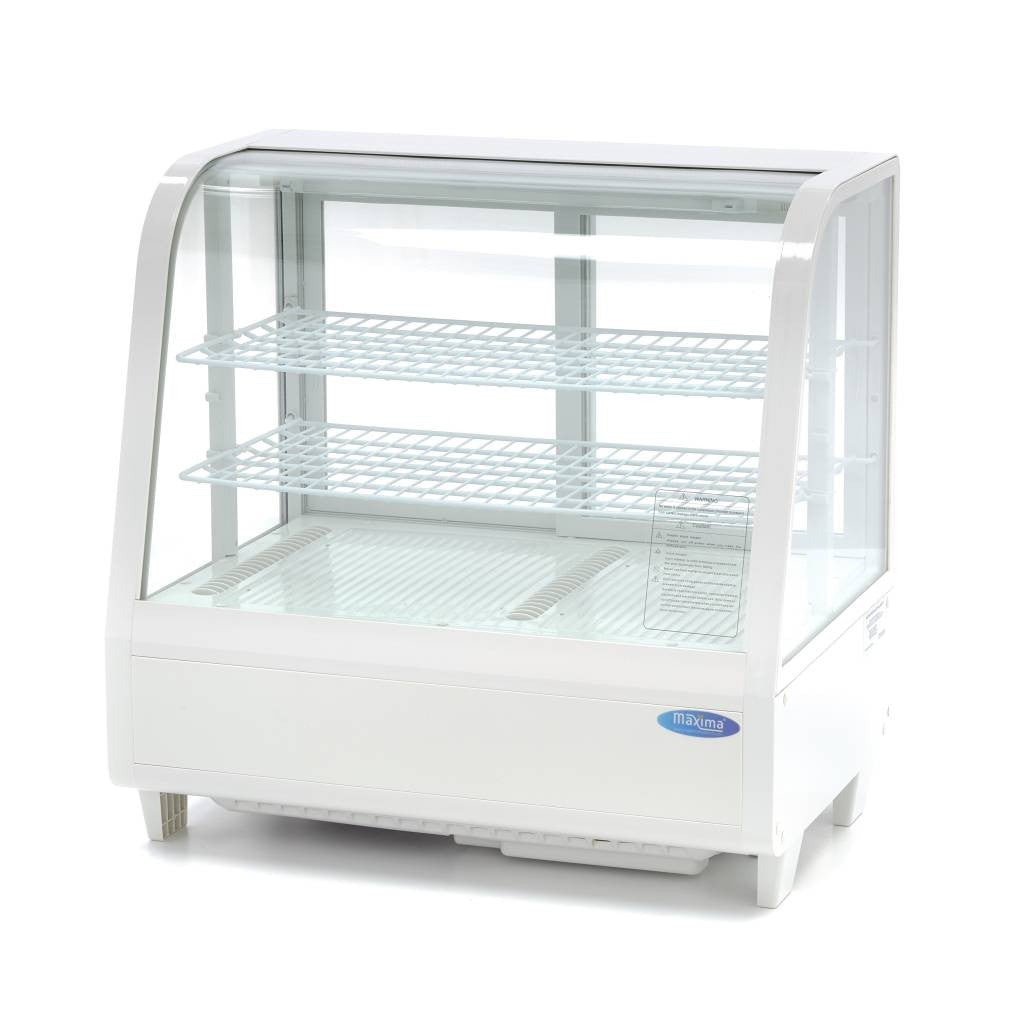 Réfrigérateur Vitrine - 100L - 68cm - Blanc 160 W Maxima - Vitrine réfrigérée 4 faces professionnel CHR - matériel cuisine pro - Cuistéo