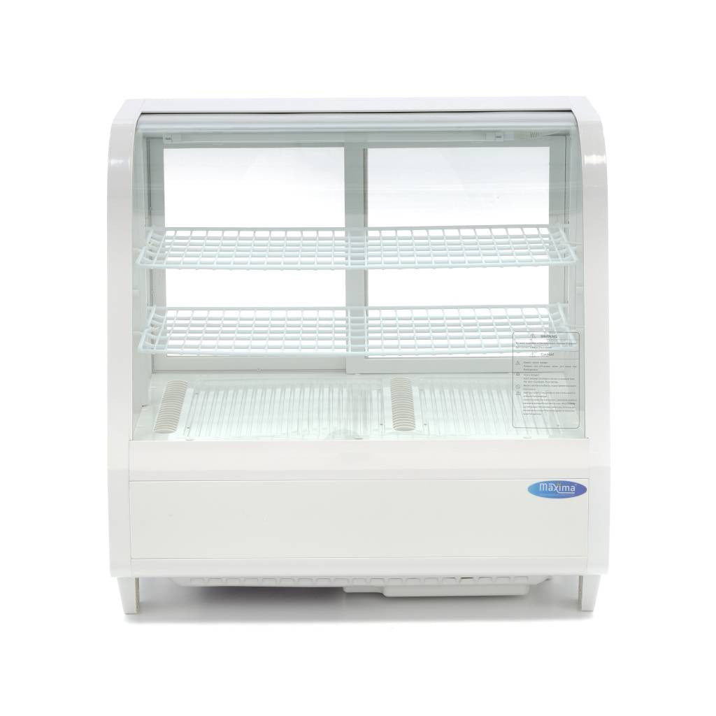 Réfrigérateur Vitrine - 100L - 68cm - Blanc 160 W Maxima - vue 3 - Vitrine réfrigérée 4 faces pro CHR - Cuistéo