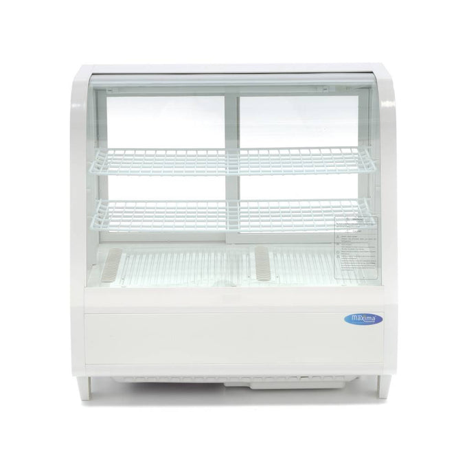 Réfrigérateur Vitrine - 100L - 68cm - Blanc 160 W Maxima - vue 3 - Vitrine réfrigérée 4 faces pro CHR - Cuistéo