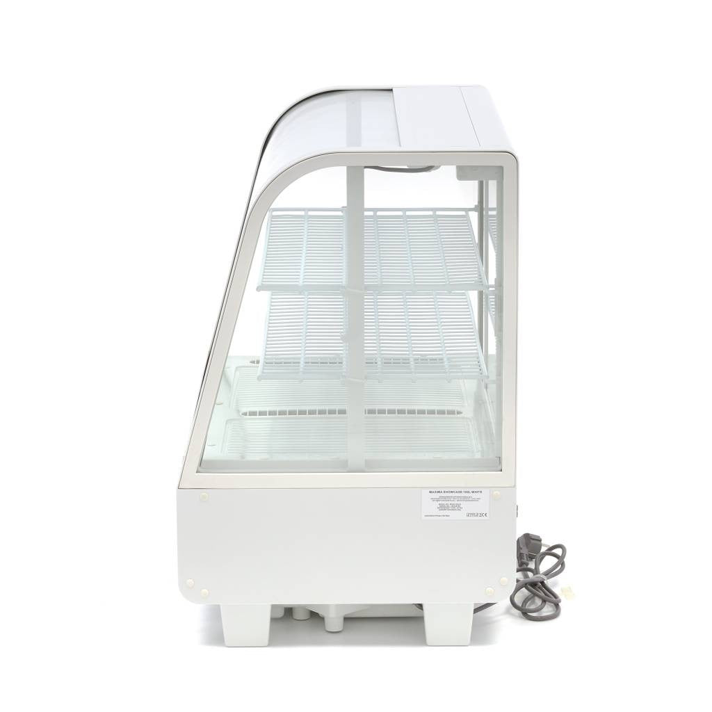 Réfrigérateur Vitrine - 100L - 68cm - Blanc 160 W Maxima - vue 4 - Vitrine réfrigérée 4 faces pro CHR - Cuistéo